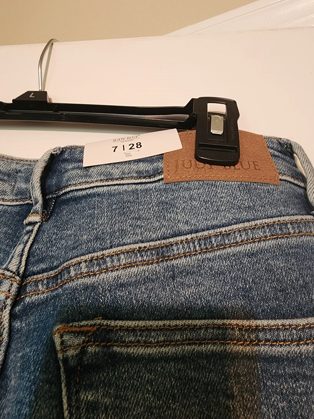 Judy Blue Blue Denim Flare Jeans with American Flag Side Panels - Picture 6 of 8